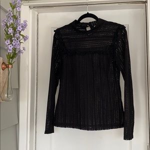 High Neck Lace Blouse Size M